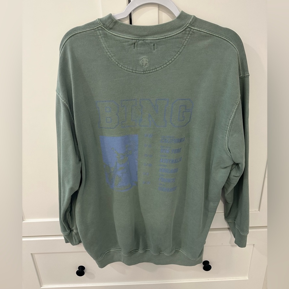 Anine Bing Green Graphic Sweatshirt - Picture 3 of 9